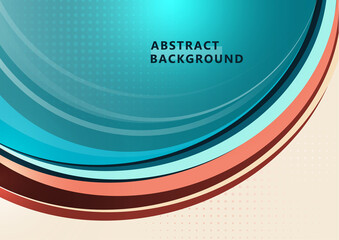 Bright abstract overlapping circles with halftones. Use geometric template for brochure cover, poster, web banner, leaflet, flyer, etc. Vector