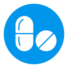 Tablets and pill vector glyph icon. Medical sign
