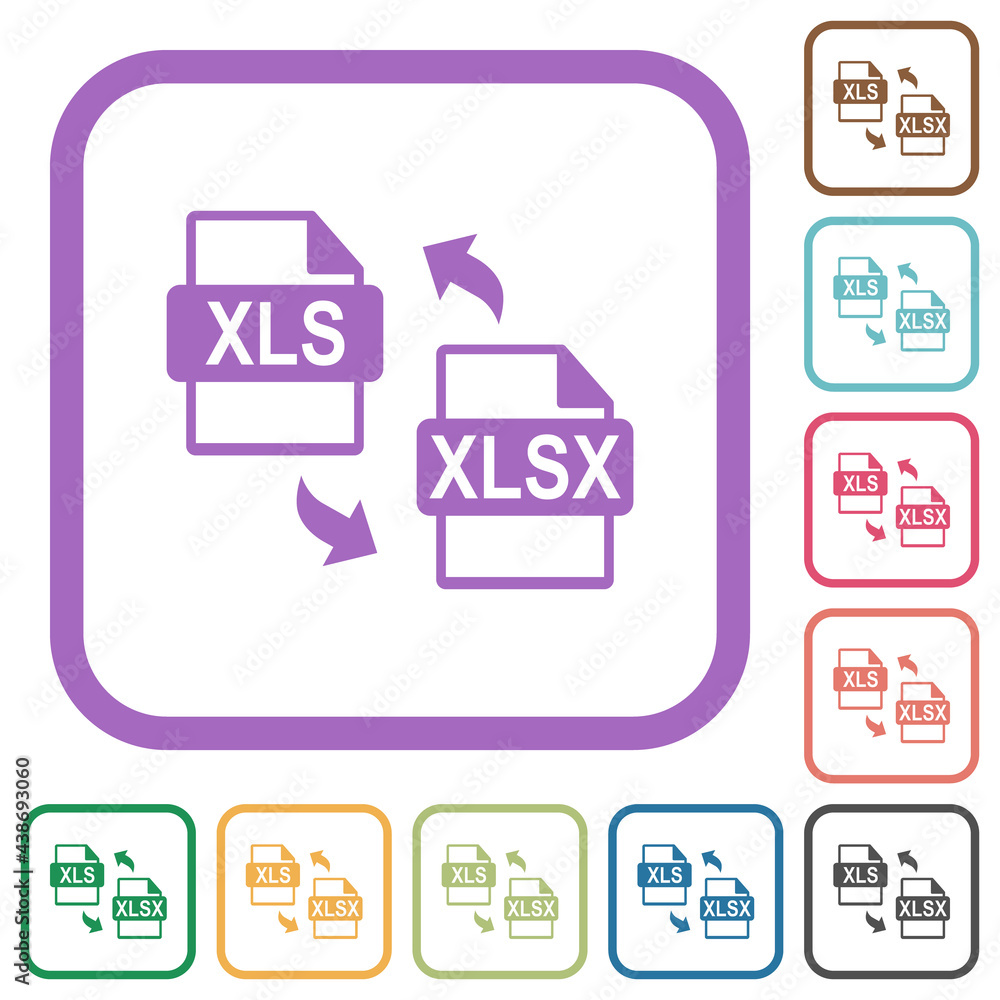 Poster xls xlsx file conversion simple icons
