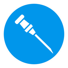 Catheter vector white glyph icon. Medical sign