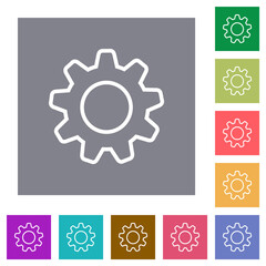 Settings square flat icons