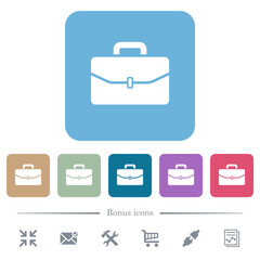Satchel with one buckle flat icons on color rounded square backgrounds