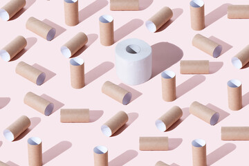 Pattern from cardboard inserts from rolls of toilet paper.