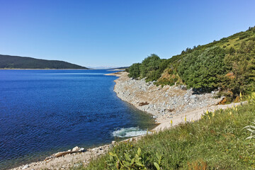 landscape with Belmeken Reservoir, Rila mountain, Bulgaria