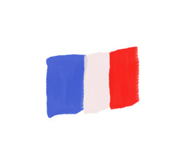 Colors of french Flag on white Background