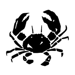Vector image of an image of a crab in black and white colors