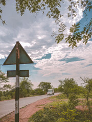 signpost on the hill