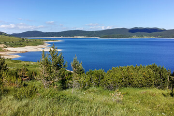 Fototapeta premium landscape with Belmeken Reservoir, Rila mountain, Bulgaria