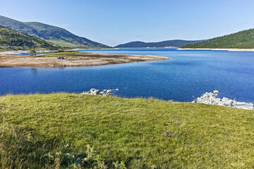 Fototapeta premium landscape with Belmeken Reservoir, Rila mountain, Bulgaria