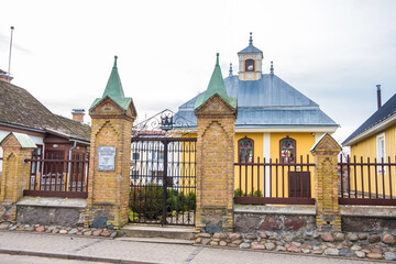 Trakai, Lithuania - February 16, 2020: The Karaim kenesa. Trakai's Karaim kenesa is a surviving wooden synagogue with an interior dome.