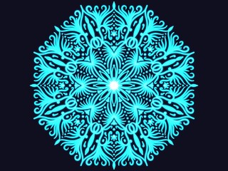Mandala Logo design, Abstract Luxury Flower mandala ornament creative work. Hand drawing illustration. Digital art illustration