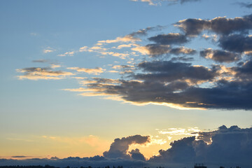Clouds lit by the evening sun