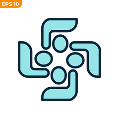 Obraz premium cooperation people icon symbol template for graphic and web design collection logo vector illustration