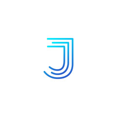 letter j alphabet abc logo isolated