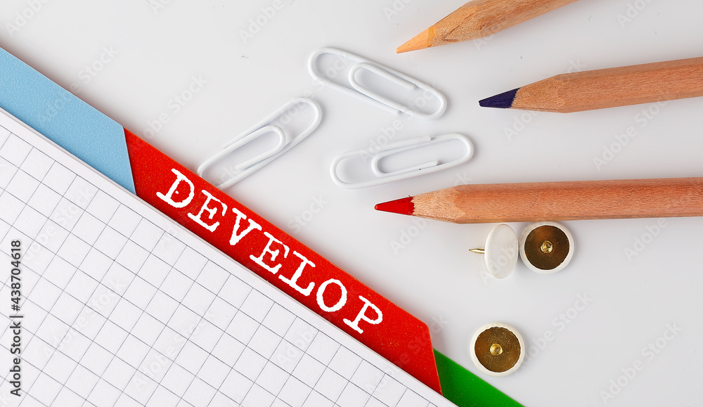 Poster develop text on the folder register with office tools