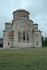 Fototapeta premium An ancient medieval temple. Old brickwork. Pitsunda Temple. Medieval antique architecture. Pitsunda.