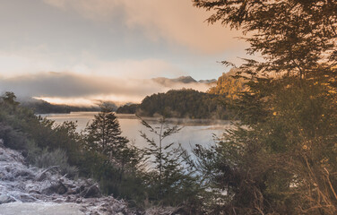 ROAD OF THE SEVEN LAKES, PATAGONIA ARGENTINA. CORRENTOSO LAKE, ROUTE 40.