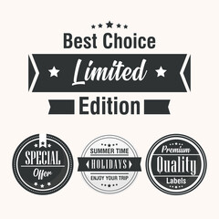 Premium quality labels icon set