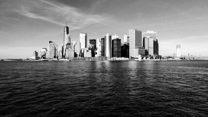 Wallpaper Manhattan from the Hudson River Trip, New York, United States of America, USA, North America - obrazy, fototapety, plakaty