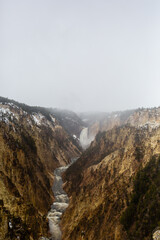 Yellowstone River Upper Falls at Yellowstone National Park from Artist Point