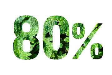 80 percent discount on promotion on white banner. Summer or spring sales.