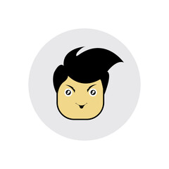 man face cartoon logo vector symbol showing expression