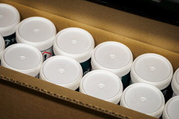 Paper box with Vaseline tubes.