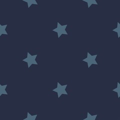 blue stars on a blue background. vector seamless illustration. print on print or clothes