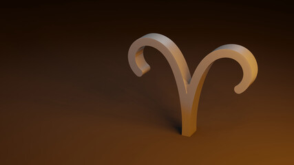 zodiac symbol  Aries signs 3D rendering