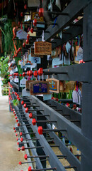 Obraz premium hanging paper buddha prayer flag