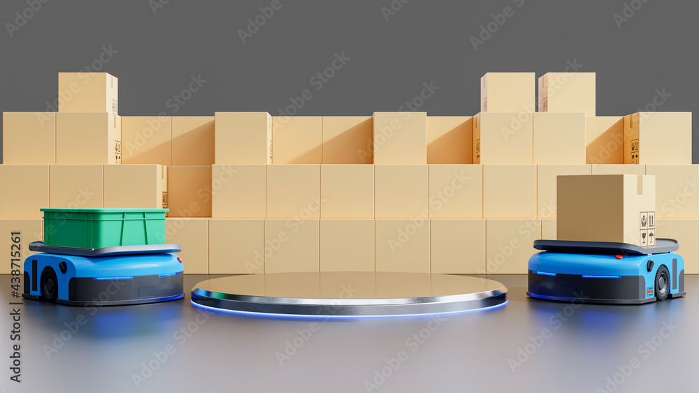 Poster podium products to simulate the factory system.