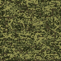 military print green pixel camouflage, army seamless pattern