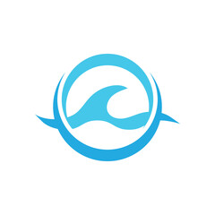 Water Wave Logo Template. vector icon illustration