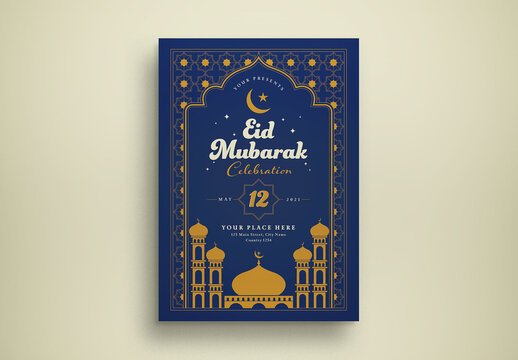 Eid Mubarak Celebration Flyer Layout