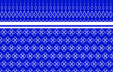 Vector Pixel art seamless border texture ethnic pattern background with vertical thin stripe, winter blue  color, for design of linen fabric, linen textile, wrapping paper.