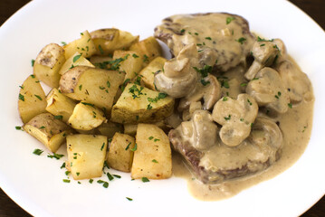 Steak with mushroom