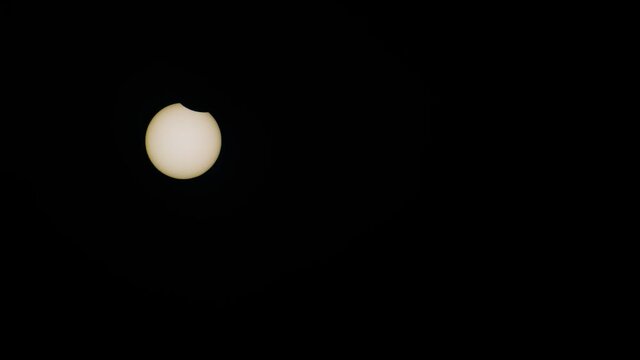 time lapse of partial solar eclipse from 10th June 2021 near Trier, Germany