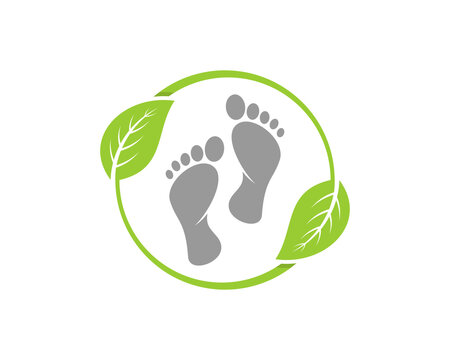 Foot In The Circle Green Leaves Logo