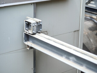 .Bolts and nuts of boiler structure in power plant. .