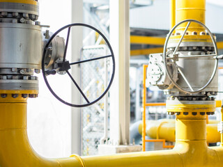 Manual valve of fuel gas filter systems in power plant.