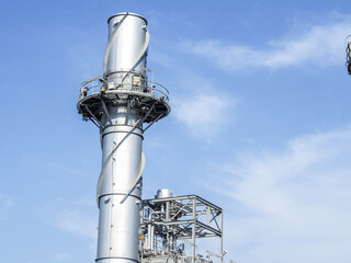 Stack and sky of boiler systems in power plant.