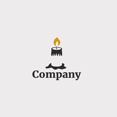 Black candle logo template