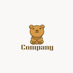 Cute bear logo template 