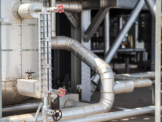 Level indicator by sight glass level type was installed in power plant for monitor and control tank or drum of boiler.