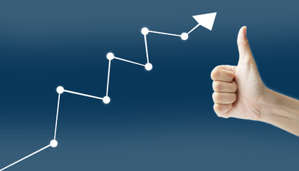 hand signifies a good upward trend in the financial market