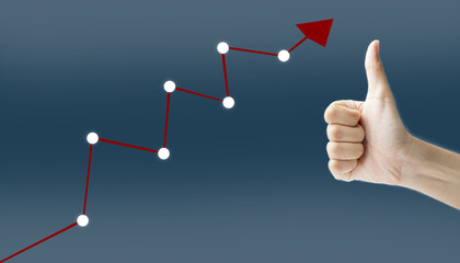 hand signifies a good upward trend in the financial market