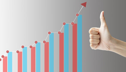 hand signifies a good upward trend in the financial market