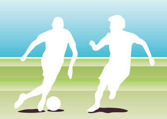 Man Football Silhouette on Gradient Background