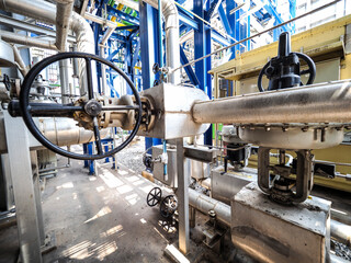 Manual valve of HRSG boilers systems (Heat recovery steam generator) in Combined-Cycle...