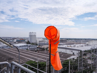 Wind direction was installed on stack of boiler systems for showing wind direction to check safety...